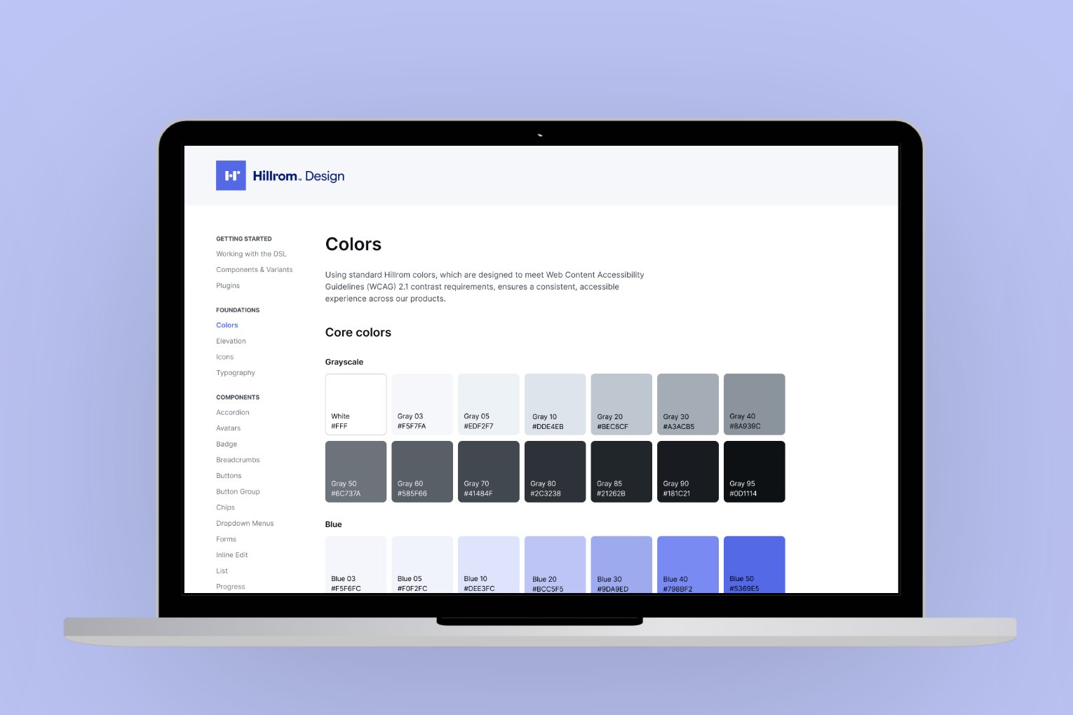 Hillrom Design System components and patterns