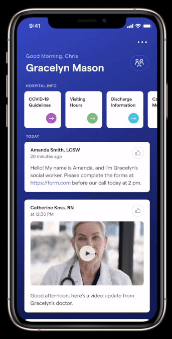 Voalte Family prototype: interactive flow